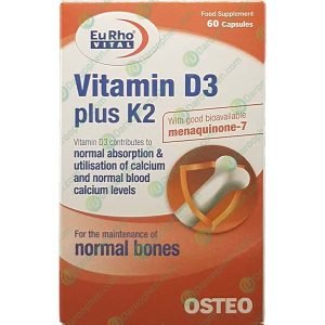 کپسول ویتامین D3 1000 پلاس K2 یوروویتال